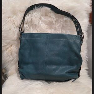 Teal Leather Shoulder Bag